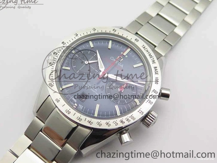 0210 Speedmaster ’57 Co-Axial OMF 1:1 Best Edition Blue Dial White Markers On SS Bracelet A Sustainable 8145